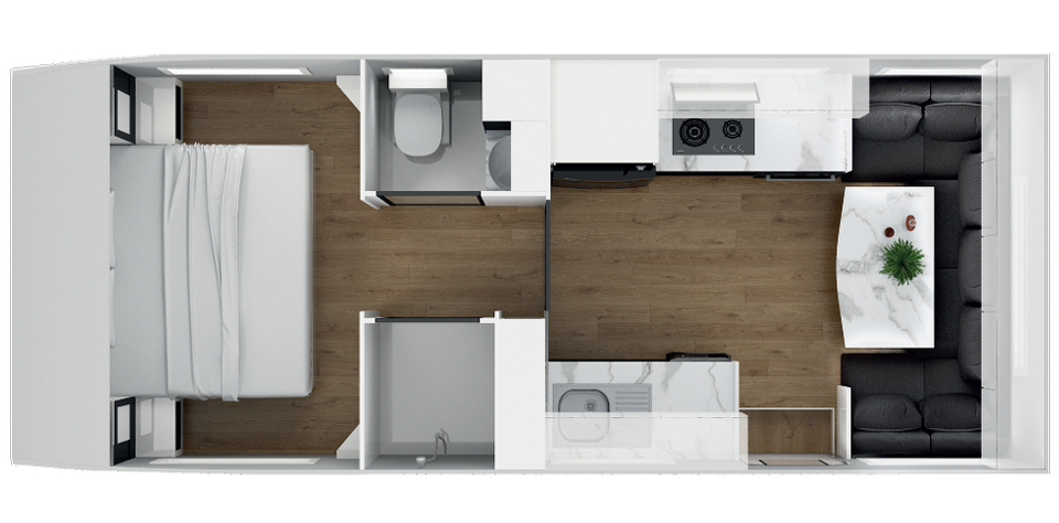 23’ Rear Door Rear Club lounge with Centre En-suite